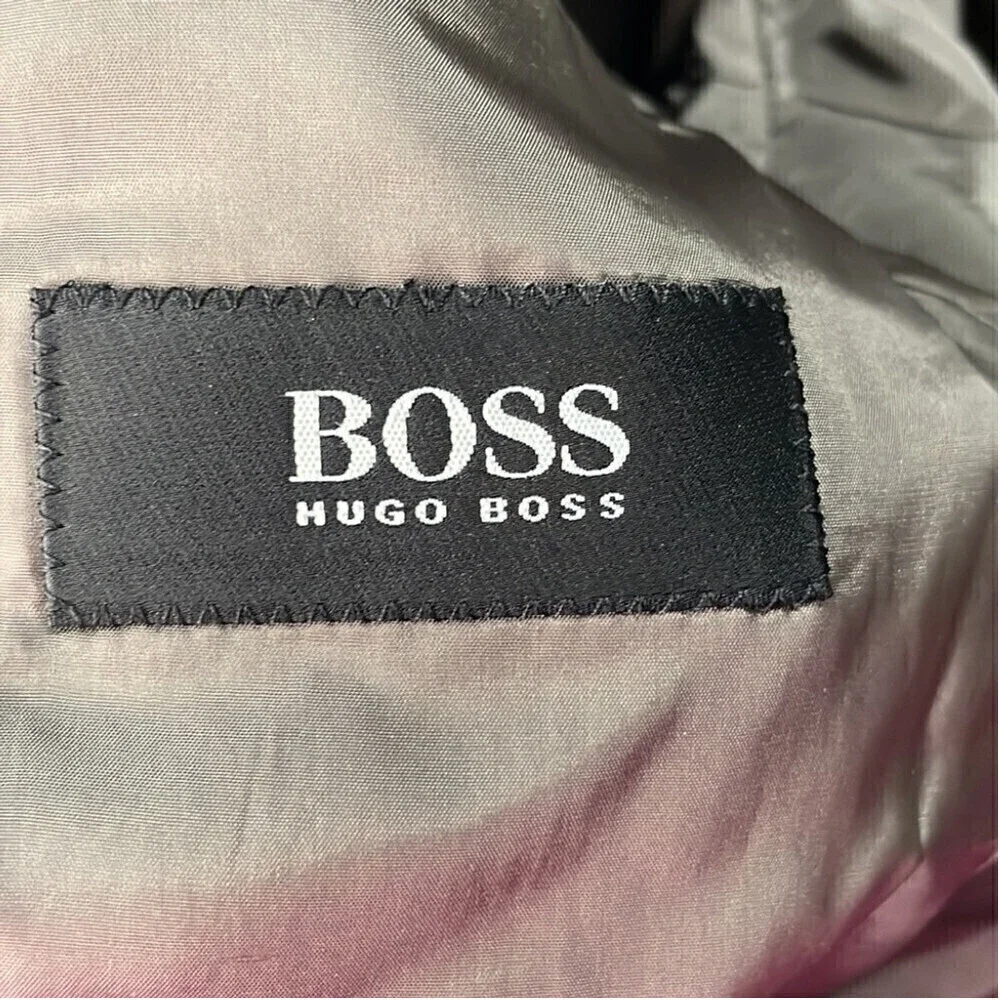 HUGO Boss suit jacket sports coat nails head browns blues 100% virgin wool sz 40
